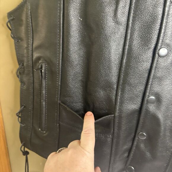 #HWK Motorsports Leather Vest Southern Cruisers Riding Club Patch On Back XL - Picture 4 of 9